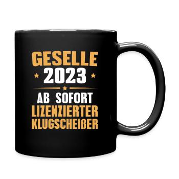 Geselle 2023 Bestandene Gesellenprüfung - Tasse einfarbig - Schwarz - Rechts