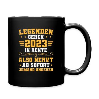 Rentner Ruhestand 2023 Rente Geschenk - Tasse einfarbig - Schwarz - Rechts