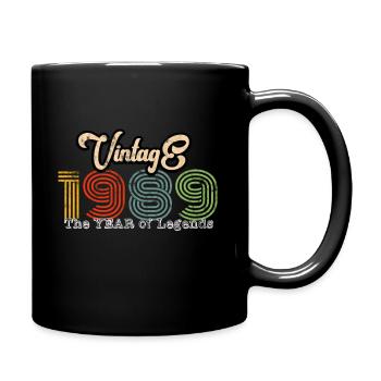 1989 Vintage - Tasse einfarbig - Schwarz - Rechts