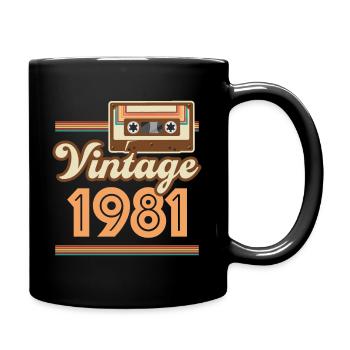 1981 Année de construction vintage - Mug uni - noir - Droite