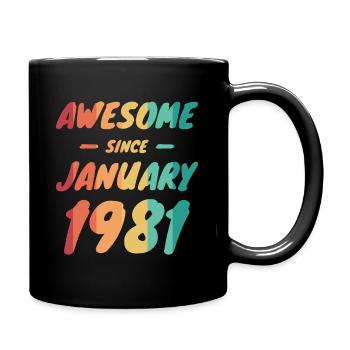 Jahrgang 1981 Geburtsjahr Geburtsdatum - Tasse einfarbig - Schwarz - Rechts