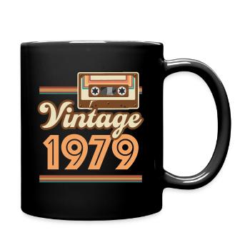 1979 Jahrgang Baujahr Vintage - Tasse einfarbig - Schwarz - Rechts