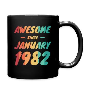 Born 1982 Year of birth Date of birth - Full Colour Mug - black - Right