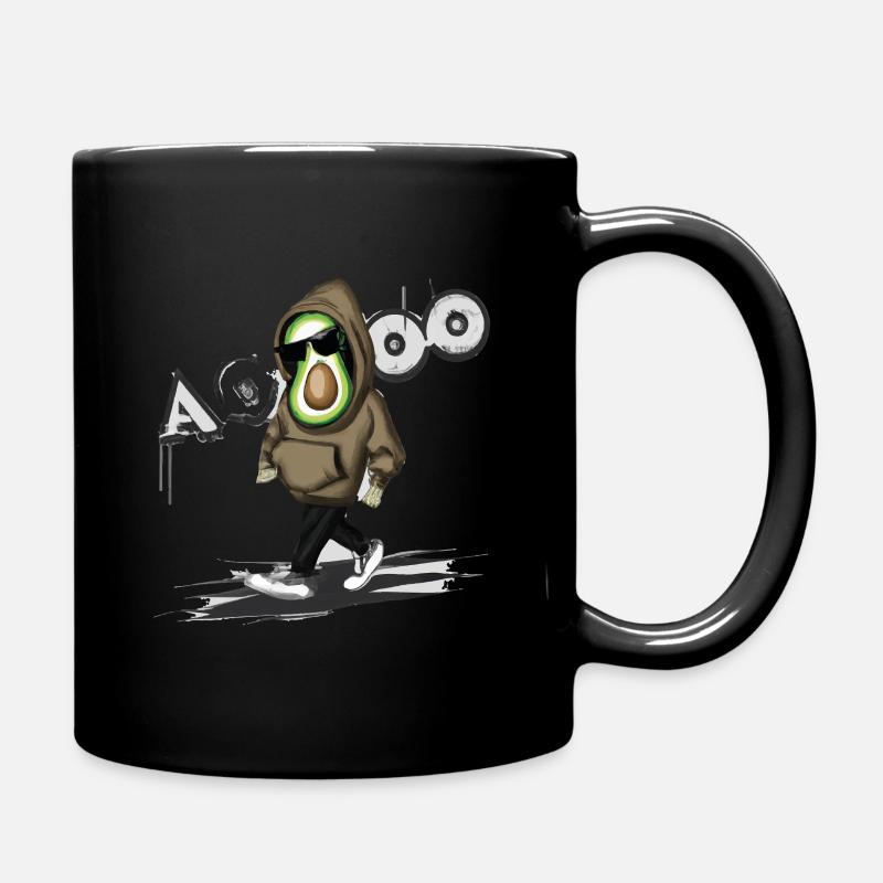 Avocado mit Hoody Logo - Tasse einfarbig - Schwarz