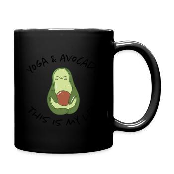 Yoga & Avocado This is my life - Tasse einfarbig - Schwarz - Rechts