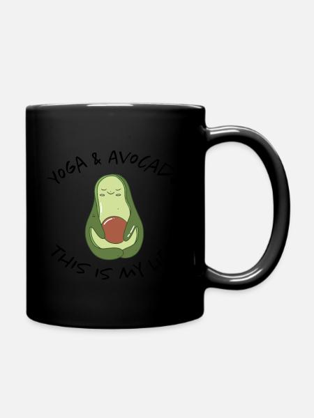 Yoga & Avocado This is my life - Tasse einfarbig - Schwarz