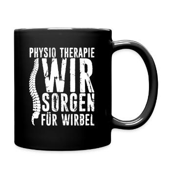 Physio Therapie Wir Sorgen Für Wirbel - Therapeut - Tasse einfarbig - Schwarz - Rechts
