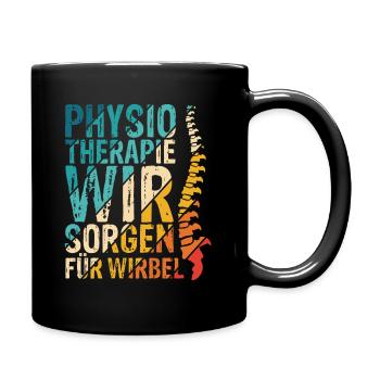 Physiotherapeut Physio Spruch Therapeut Geschenk M - Tasse einfarbig - Schwarz - Rechts