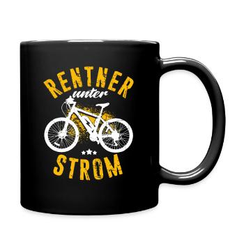 Rentner Unter Strom - E Bike Elektro Radtour Fahrr - Tasse einfarbig - Schwarz - Rechts