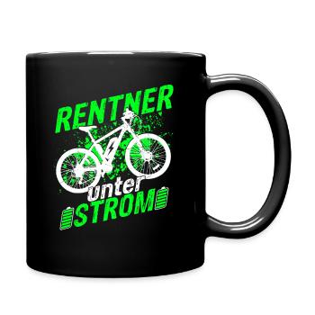 Rentner Ruhestand Fahrrad E-Bike Geschenk Pension - Tasse einfarbig - Schwarz - Rechts