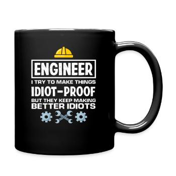 Ingenieur Nährwertangaben Geschenk - Tasse einfarbig - Schwarz - Rechts