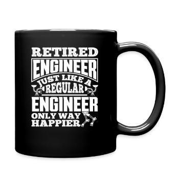 Rentner Ingenieur Rente - Tasse einfarbig - Schwarz - Rechts