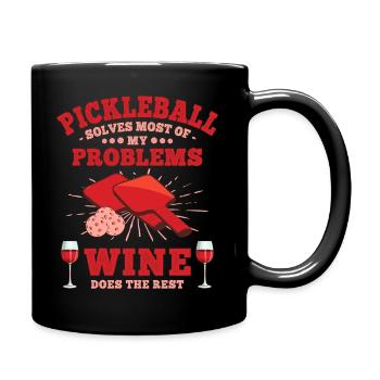 Pickleball and Wine Dink Now Wine Later - Full Colour Mug - black - Right