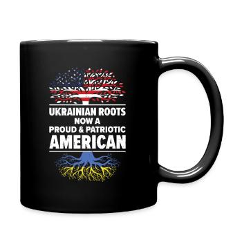 Born Ukrainian Ukraine American USA Citizenship - Full Colour Mug - black - Right