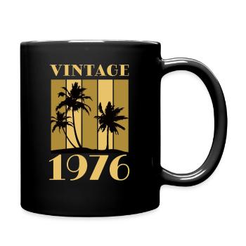 Jahrgang 1976 Geburtsjahr Geburtsdatum Vintage - Tasse einfarbig - Schwarz - Rechts