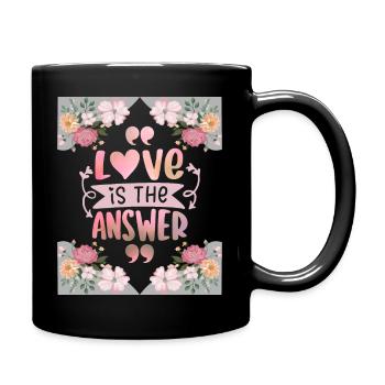 L’amour de la Saint-Valentin est la réponse, en disant, les fleurs - Mug uni - noir - Droite