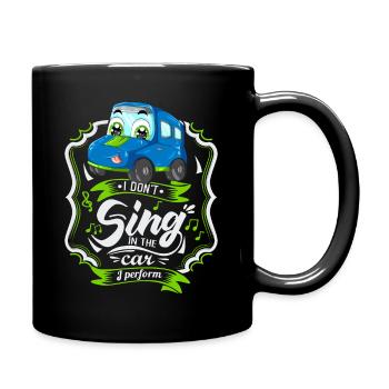 Funny automobile, car saying, singing - Full Colour Mug - black - Right
