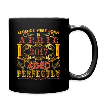 2017 Avril - anniversaire 2017 légendes Avril - Mug uni - noir - Droite