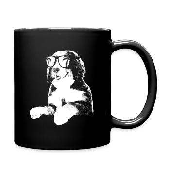 Berner Sennenhund Hundeliebe Sonnenbrille Sennenhu - Tasse einfarbig - Schwarz - Rechts