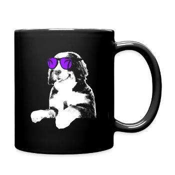 Berner Sennenhund Hundeliebe Sonnenbrille Hundlieb - Tasse einfarbig - Schwarz - Rechts