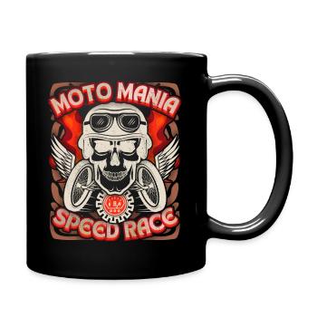 Skull Skull Angel Wings Motorcyclist Saying - Full Colour Mug - black - Right