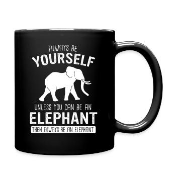 Elefant Tier Elefanten Zoo - Tasse einfarbig - Schwarz - Rechts