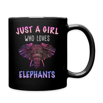 Elefant Tier Elefanten Zoo - Tasse einfarbig - Schwarz - Rechts