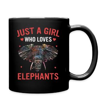 Elefant Tier Elefanten Zoo - Tasse einfarbig - Schwarz - Rechts