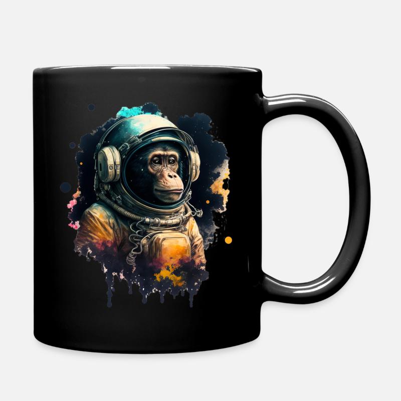 Space Ape, Abdruck eines Affen im Astronautenanzug. - Tasse einfarbig - Schwarz