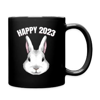Realistic Rabbit Happy 2023 Chinese New Year - Tasse einfarbig - Schwarz - Rechts