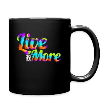 Colorful Logo Live More 2023 New Year - Full Colour Mug - black - Right