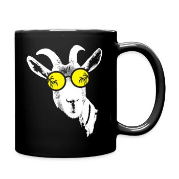 Ziege Tierliebhaber Naturfans Sonnenbrille Ziegenf - Tasse einfarbig - Schwarz - Rechts