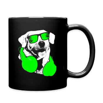 Labrador Hundeliebe Hundefans Kopfhörer Hund Labra - Tasse einfarbig - Schwarz - Rechts