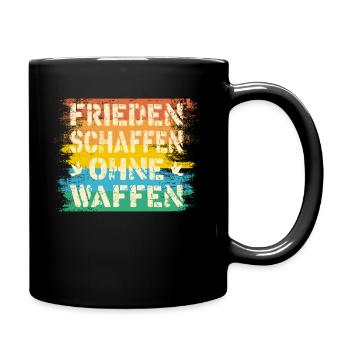 Frieden Schaffen ohne Waffen, Freiheit retro - Tasse einfarbig - Schwarz - Rechts