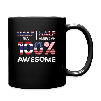 Geboren Thai Thailand Amerikanisch USA - Tasse einfarbig - Schwarz - Rechts