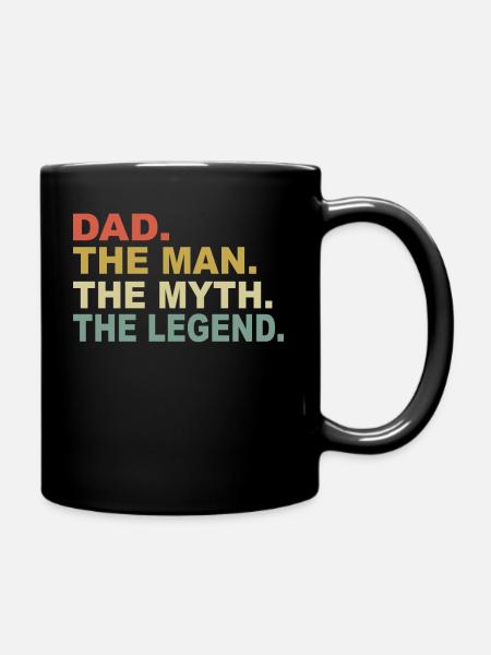 Papa Dad The Man zum Vatertag - Tasse einfarbig - Schwarz