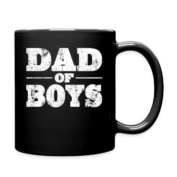 Papa Dad of Boys for Father's Day - Full Colour Mug - black - Right