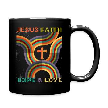 Jésus-Christ dit le style flower power des années 70 - Mug uni - noir - Droite