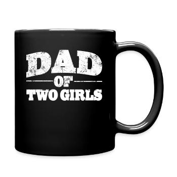 Papa Dad of two Girls zum Vatertag - Tasse einfarbig - Schwarz - Rechts
