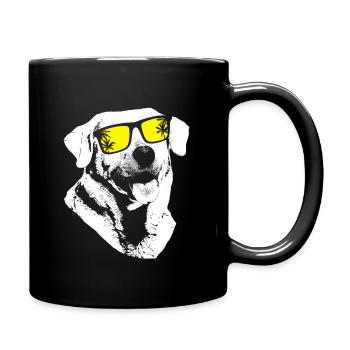 Labrador Sonnenbrille Hundefans Gassi Gänger Labra - Tasse einfarbig - Schwarz - Rechts