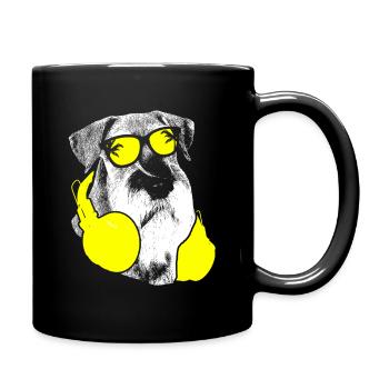 Riesenschnauzer Hundefans Kopfhörer Riesenschnauze - Tasse einfarbig - Schwarz - Rechts