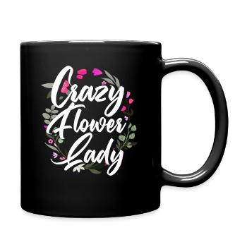 Crazy Flowers Mrs. Floral Florist - Full Colour Mug - black - Right