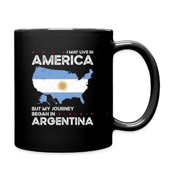 Born Argentine Argentina American USA Citizenship - Full Colour Mug - black - Right