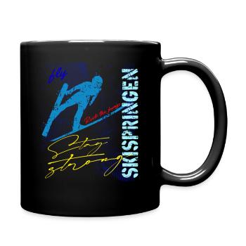 Skispringen Skispringer Wintersport - Tasse einfarbig - Schwarz - Rechts