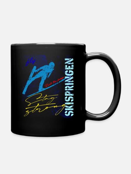 Skispringen Skispringer Wintersport - Tasse einfarbig - Schwarz
