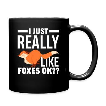 Fuchs - Tasse einfarbig - Schwarz - Rechts