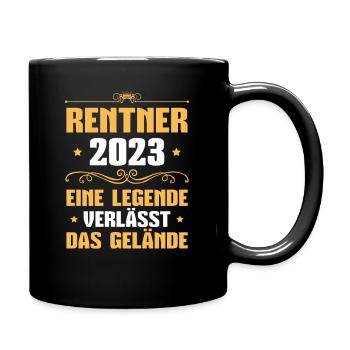 Rente 2023 Ruhestand Spruch Rentner - Tasse einfarbig - Schwarz - Rechts
