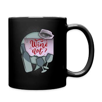 Drôle de dicton pour les buveurs de vin avec bouteille de vin - Mug uni - noir - Droite