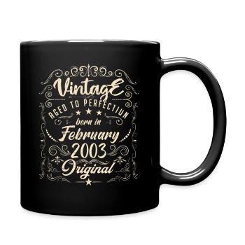 Vintage Né(e) en Février 2003 anniversaire février - Mug uni - noir - Droite