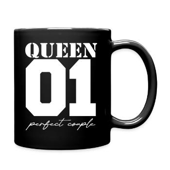 King and Queen Queen couple white - Full Colour Mug - black - Right
